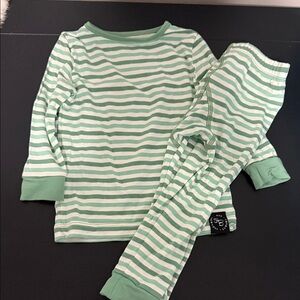 Sweet bamboo Green Striped Kids Pajamas